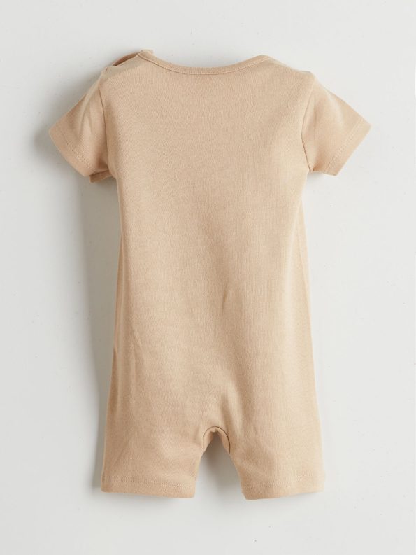 LCW ECO Beige Bicycle Neck Avocado Print Baby Boy Romper
