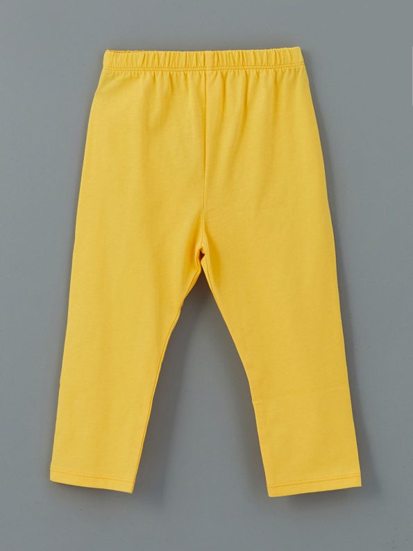 LCW ECO Yellow Bicycle Neck Printed Girls' Pajama Set
