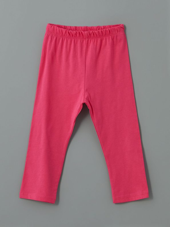 LCW ECO Fuchsia Bicycle Neck Printed Girls Pajama Set