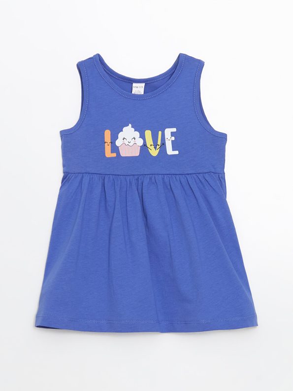 LCW ECO Lilac Printed Dress for Girls