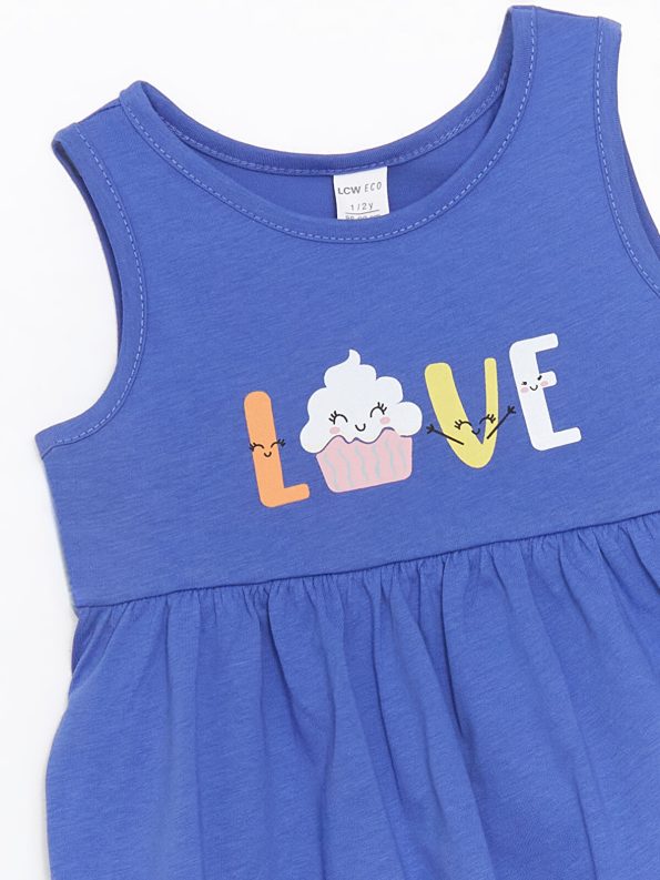 LCW ECO Lilac Printed Dress for Girls