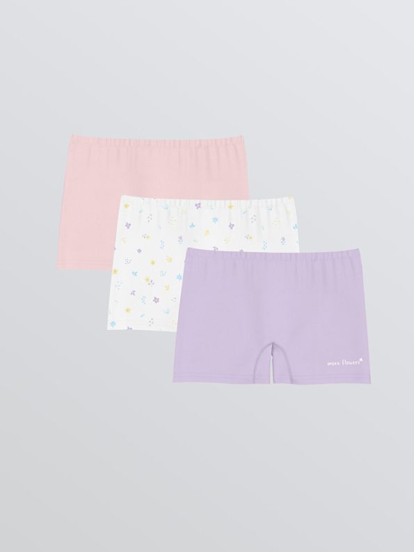Printed Girls' Boxer Shorts Set of 3