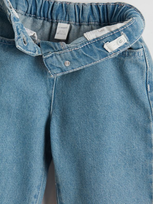 LCW Kids Blue Lace Detail Wide Leg Girls' Jeans