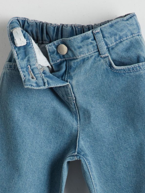 LCW Kids Blue Lace Detail Wide Leg Girls' Jeans