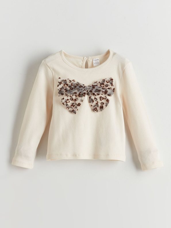LCW Kids Cream Leopard Print Blouse and Skirt Set