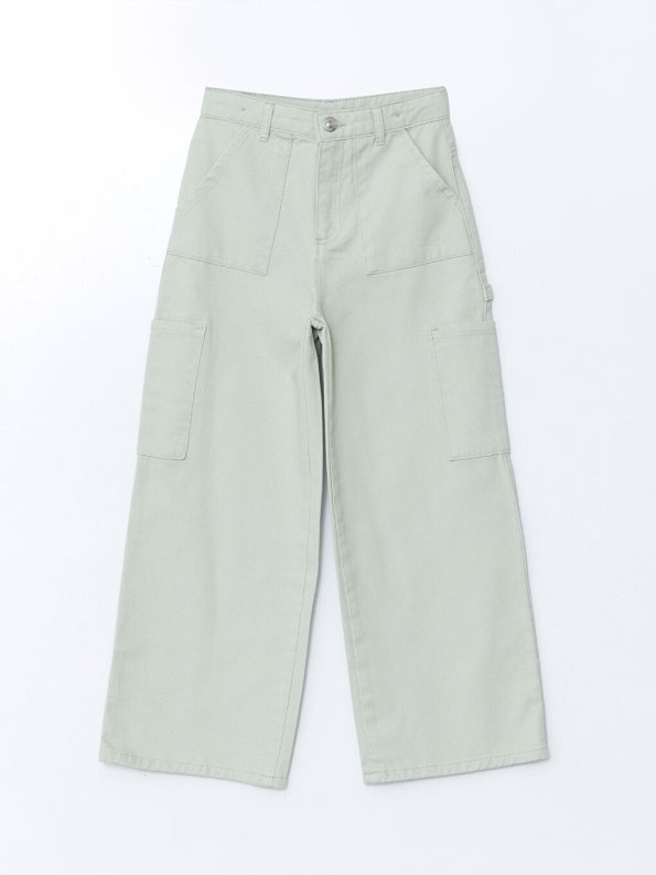 Adjustable Waist Girls' Denim Pants
