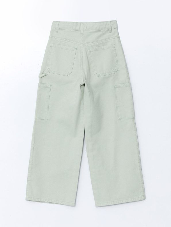 Adjustable Waist Girls' Denim Pants