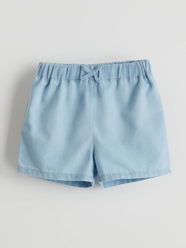 LCW ECO Indigo Girls' Denim Shorts with Elastic Waist