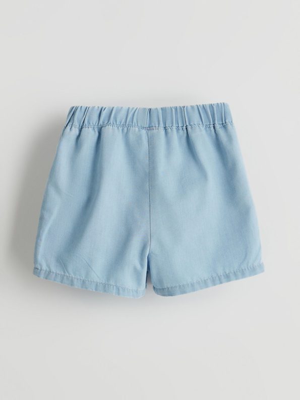 LCW ECO Indigo Girls' Denim Shorts with Elastic Waist