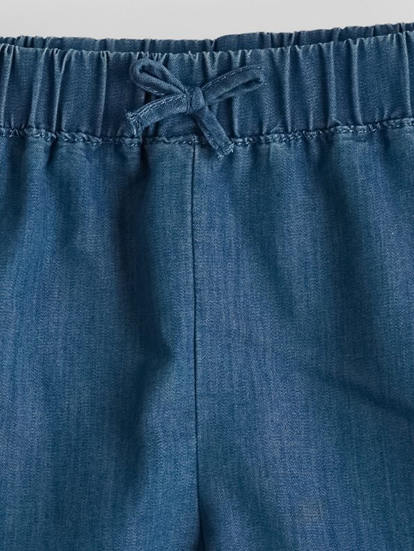 LCW ECO Indigo Girls' Denim Shorts with Elastic Waist