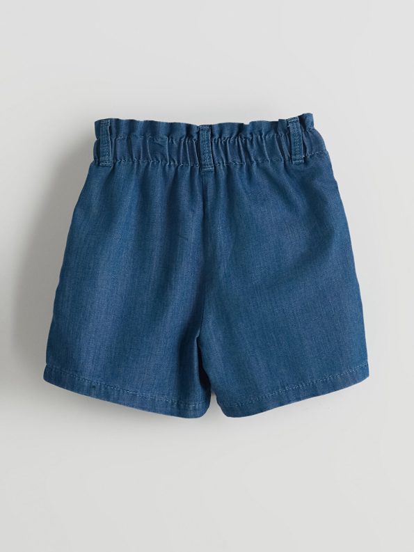 LCW ECO Indigo Elastic Waist Girls' Denim Shorts