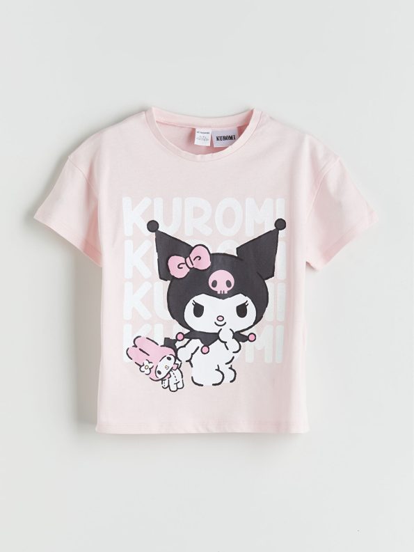 LCW Kids Pink Kuromi Printed Girls T-Shirt and Leggings Set
