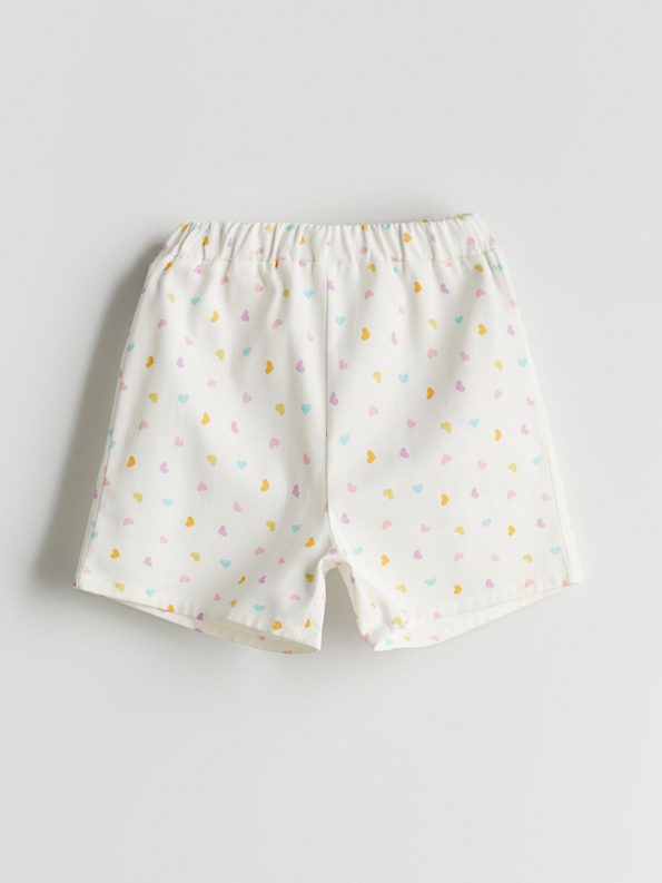 LCW ECO White Floral Gabardine Girls' Shorts