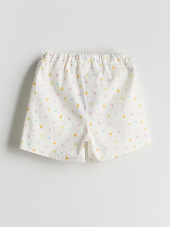 LCW ECO White Floral Gabardine Girls' Shorts