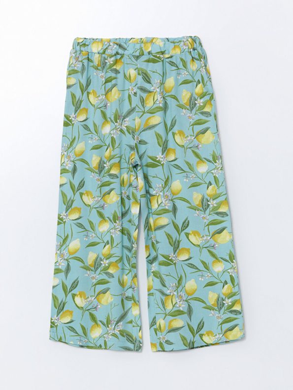 Girls' Elastic Waist Wide Leg Pants