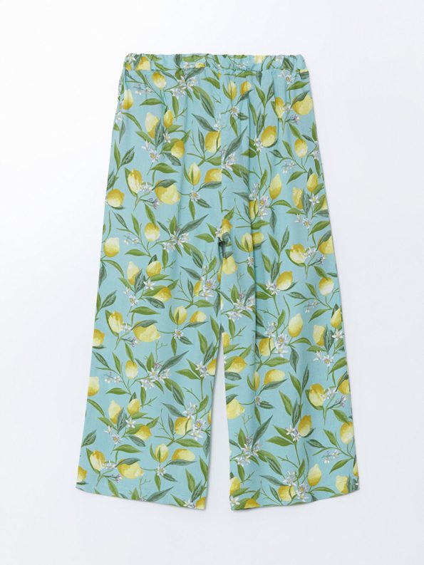 Girls' Elastic Waist Wide Leg Pants