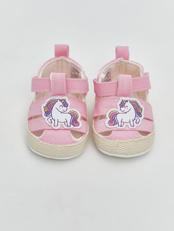LCW STEPS Pink Velcro Baby Girl Sandals