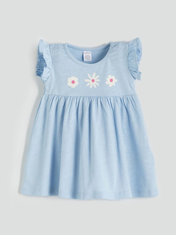 LCW Baby Cream Bicycle Neck Dress Set for Girls