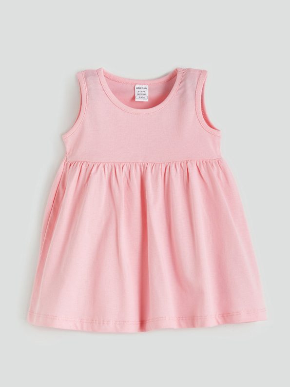 LCW Baby Cream Bicycle Neck Dress Set for Girls