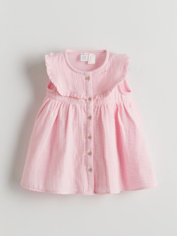 LCW ECO Pink Baby Girl Muslin Dress