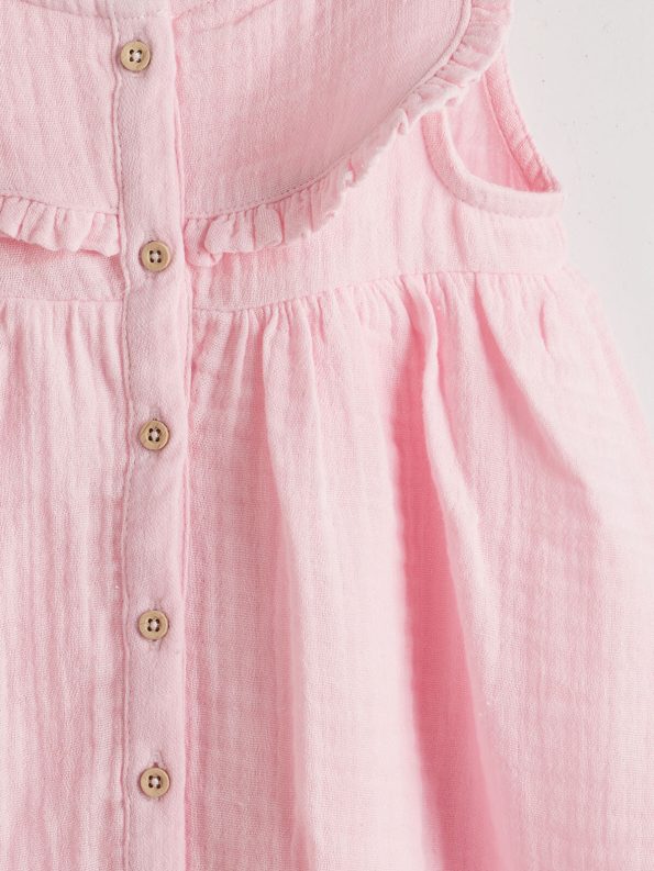 LCW ECO Pink Baby Girl Muslin Dress