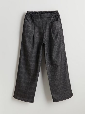 LCW Kids Gray Checkered Wide Leg Pants for Girls