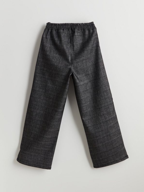 LCW Kids Gray Checkered Wide Leg Pants for Girls