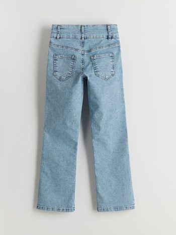 LCW Kids Adjustable Waistband Blue Flared Jeans for Girls