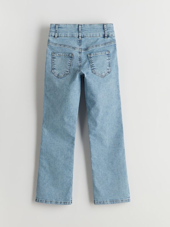 LCW Kids Adjustable Waistband Blue Flared Jeans for Girls