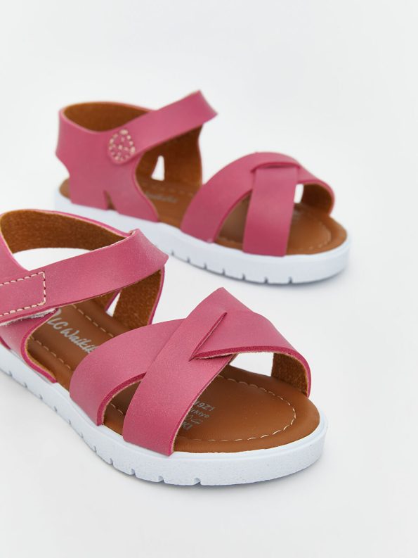 LCW STEPS Fuchsia Cross-Strap Baby Girl Sandals