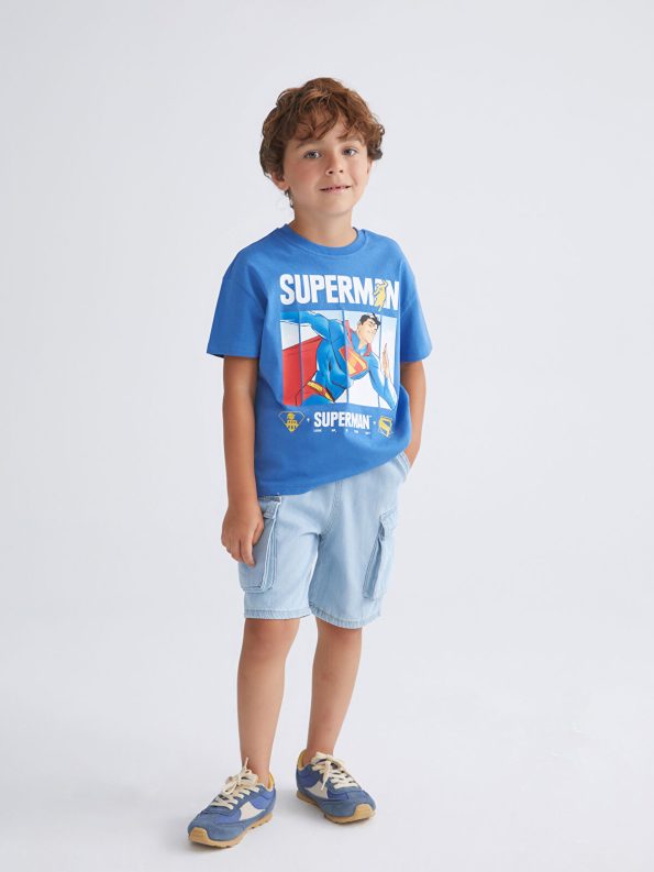 LCW Kids Blue Superman Printed Boys T-Shirt