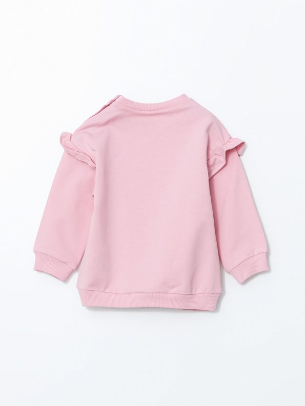 LCW Baby Pink Printed Sweatshirt and Pants Set