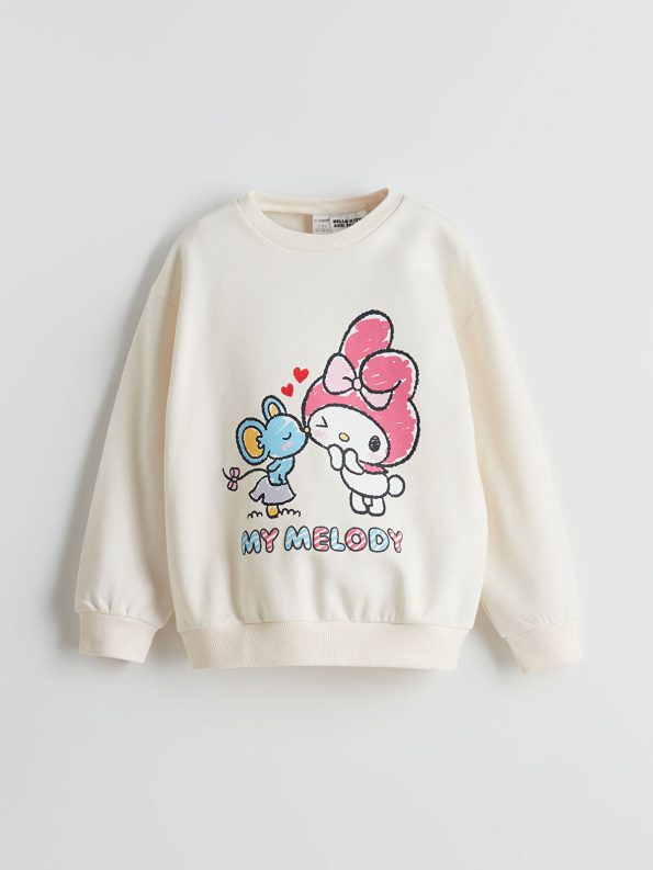 LCW Kids Cream Hello Kitty Printed Girls Sweatshirt