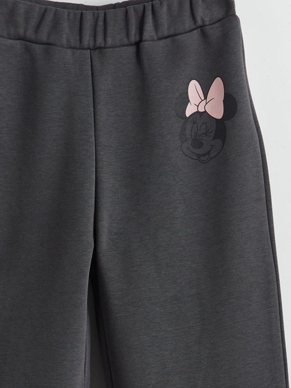 LCW Kids Grey Minnie Mouse Printed Girls Sweatpants