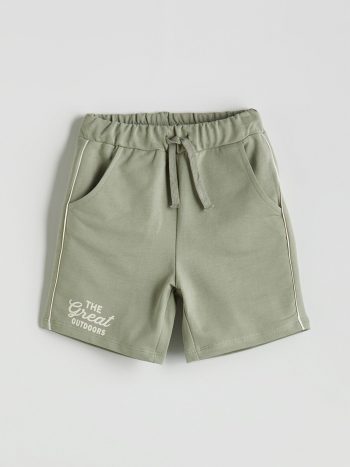 LCW Kids Beige Elastic Waist Printed Boys' Shorts - Set of 2