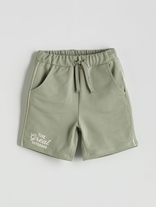 LCW Kids Beige Elastic Waist Printed Boys' Shorts - Set of 2