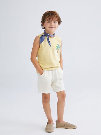 LCW Kids Beige Elastic Waist Pocket Boys Shorts