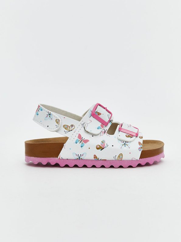Butterfly Print Sandals for Baby Girls