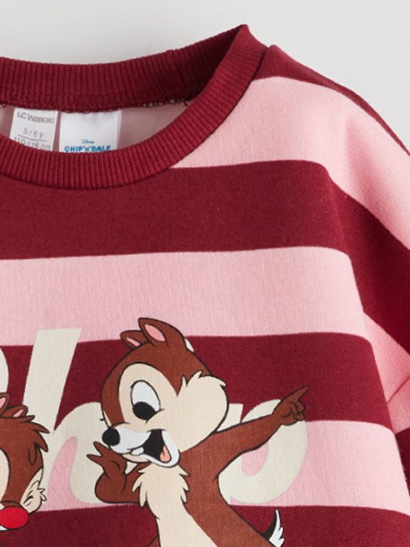 LCW Kids Pink Chip and Dale Printed Girls Sweatshirt and Pants Set
