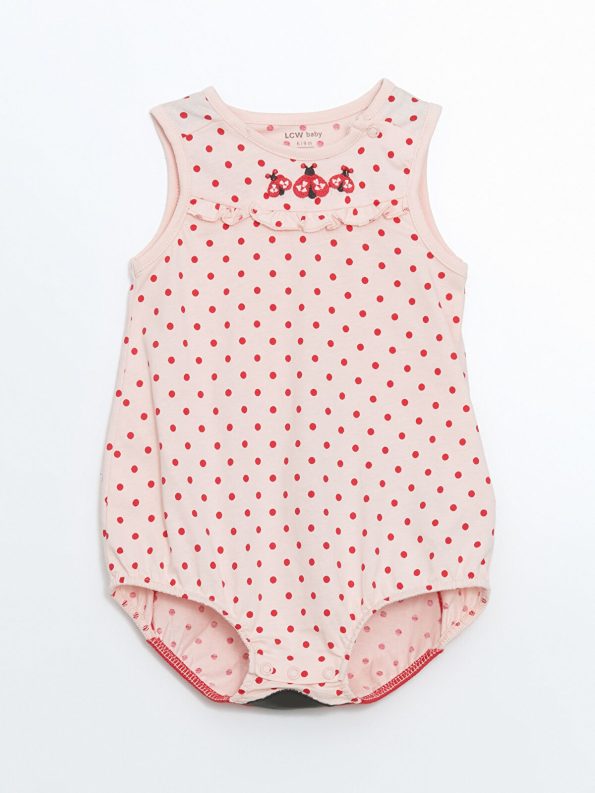 LCW Baby Pink Ladybug Print Girl's Bodysuit and Headband Set