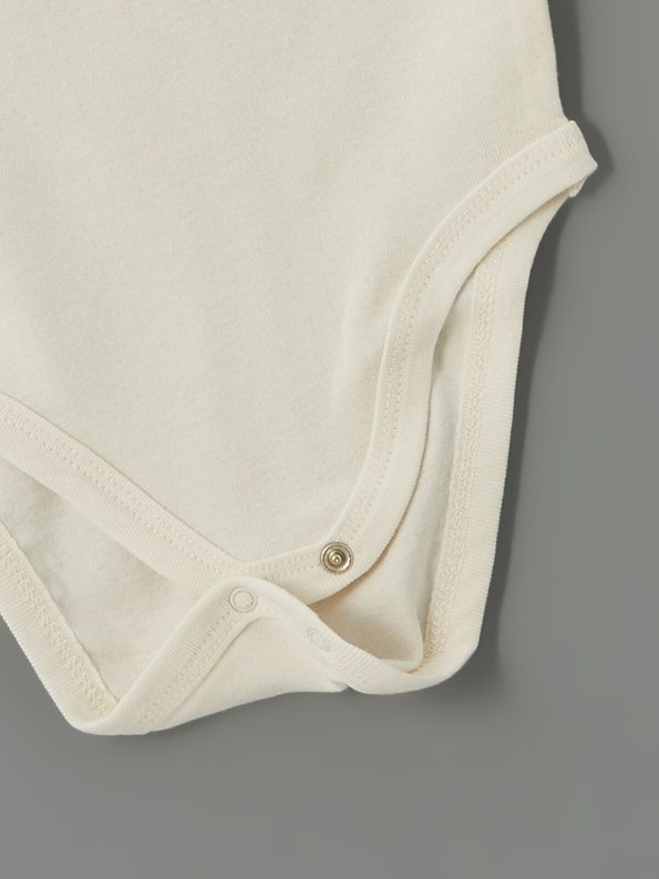LCW Baby Beige Short Sleeve Basic Bodysuit for Boys
