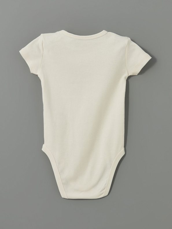 LCW Baby Beige Short Sleeve Basic Bodysuit for Boys
