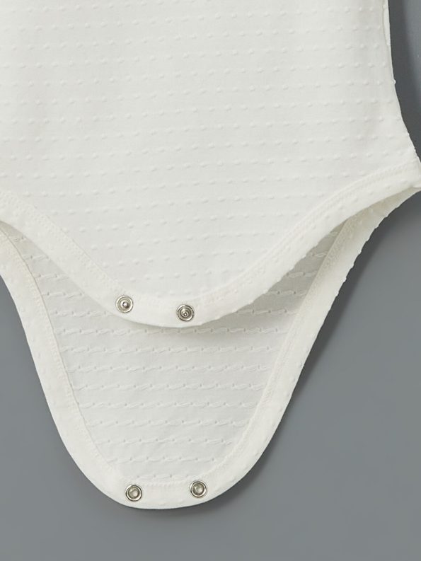 LCW Baby Cream Peter Pan Collar Basic Baby Girl Bodysuit