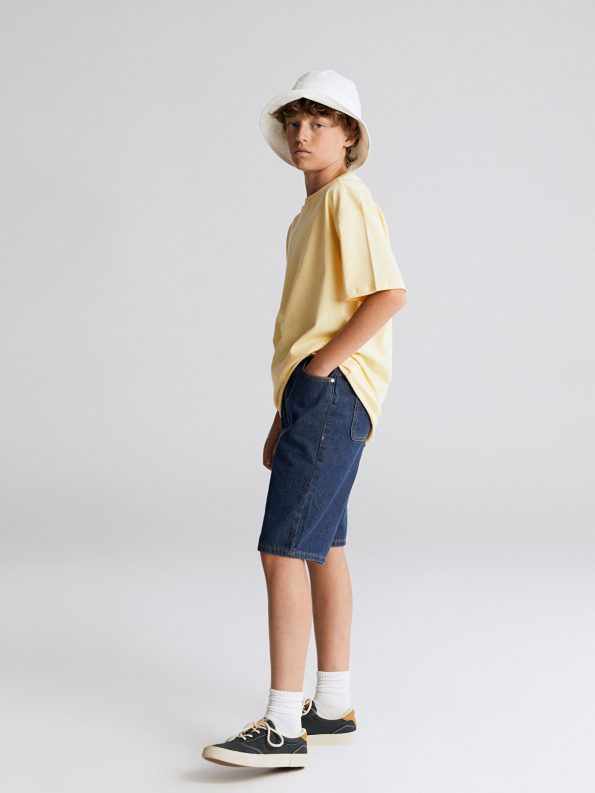 LCW Kids Yellow Comfortable Loose Fit Crew Neck Basic Boys T-Shirt