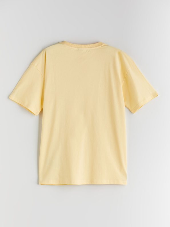 LCW Kids Yellow Comfortable Loose Fit Crew Neck Basic Boys T-Shirt