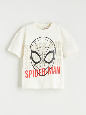 LCW Kids Beige Spider-Man Printed Boys T-Shirt and Shorts Set