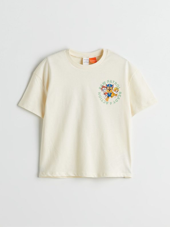 LCW Kids Beige Paw Patrol Printed Boys T-Shirt and Shorts Set