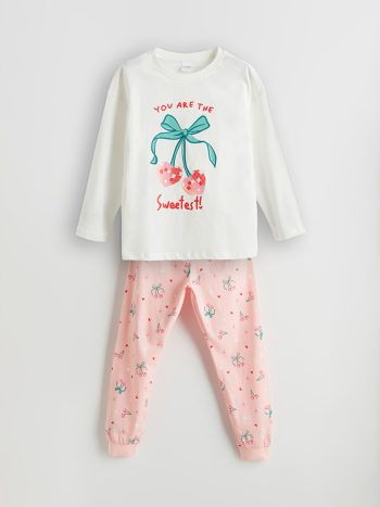 Elastic Waist Flower Print Girls' Pants