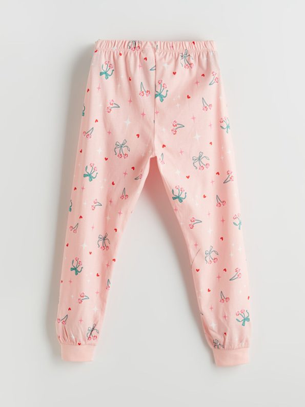 Elastic Waist Flower Print Girls' Pants