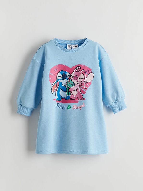 LCW Kids Blue Angel & Stitch Printed Dress